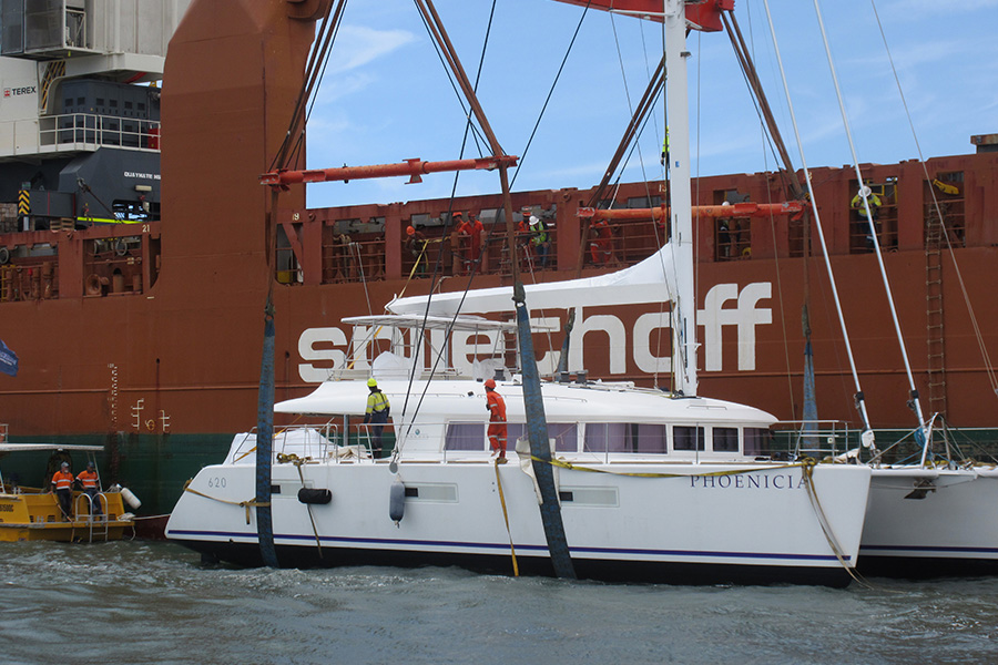 Delivery of Yacht to Ship for Loading Delivery of Yacht to Ship for Loading